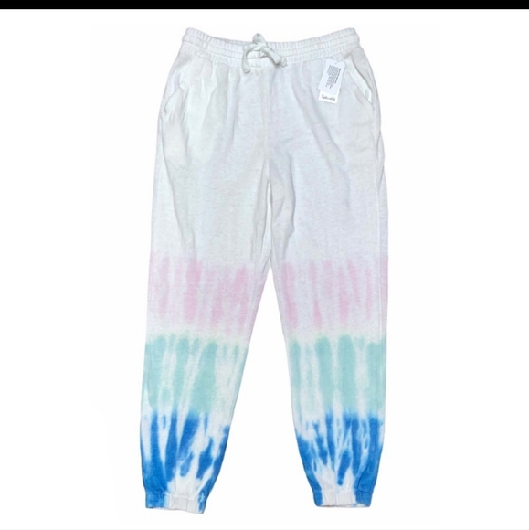 NWT Splendid Sunrise Cropped Lounge Pants Tie  Dip Dye Dipped Jogging Jo… - Picture 11 of 12
